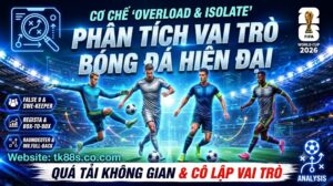 Sơ đồ phân tích chiến thuật quá tải không gian và cô lập vai trò nhằm phá vỡ hàng thủ đối phương - Nguồn eduify.in