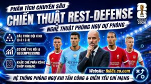 Phân tích chiến thuật Rest-Defense và nghệ thuật phòng ngự dự phòng trong bóng đá - Cẩm nang chiến thuật eduify.in.